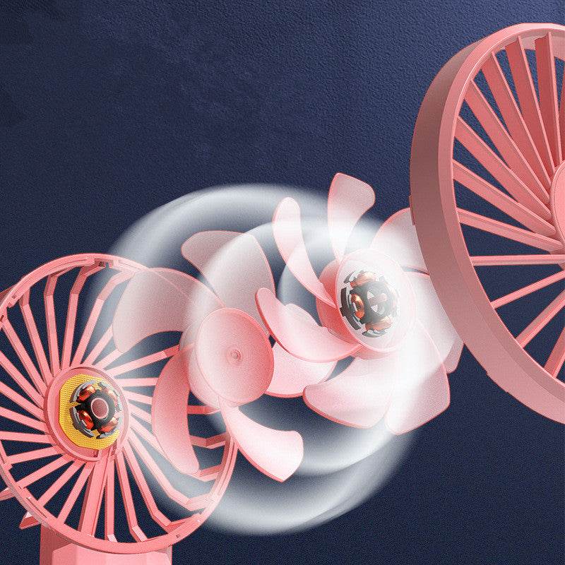 Ji Le Tang Jr-Cy287 Strong Wind Double Blade Series Handheld Fan Fan Fan Student Portable Fan - Mubimart