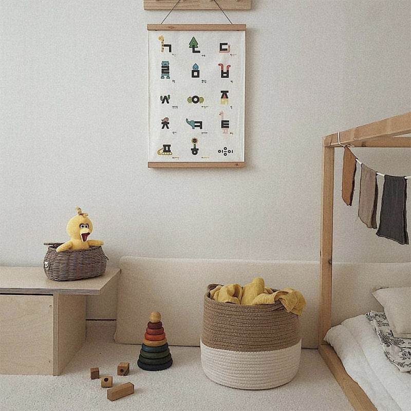 Jute Cotton Woven Storage Basket Storage Box Household Goods Toy Storage Bag - Mubimart