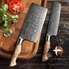 KD 67 Layer Damascus Knife Set - Nakiri Knife - Mubimart - Knife 