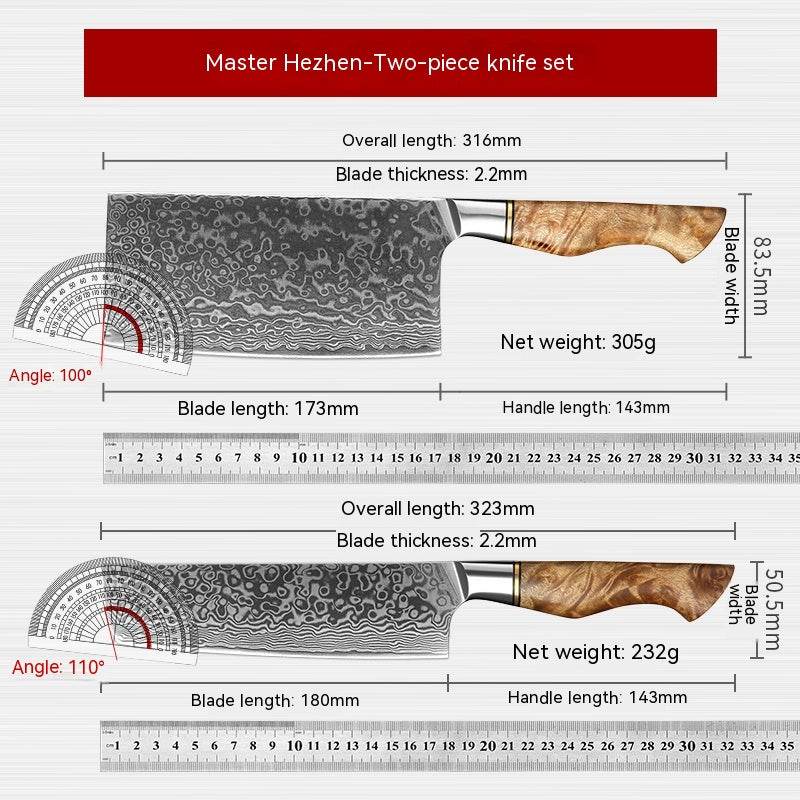 KD 67 Layer Damascus Knife Set - Nakiri Knife - Mubimart