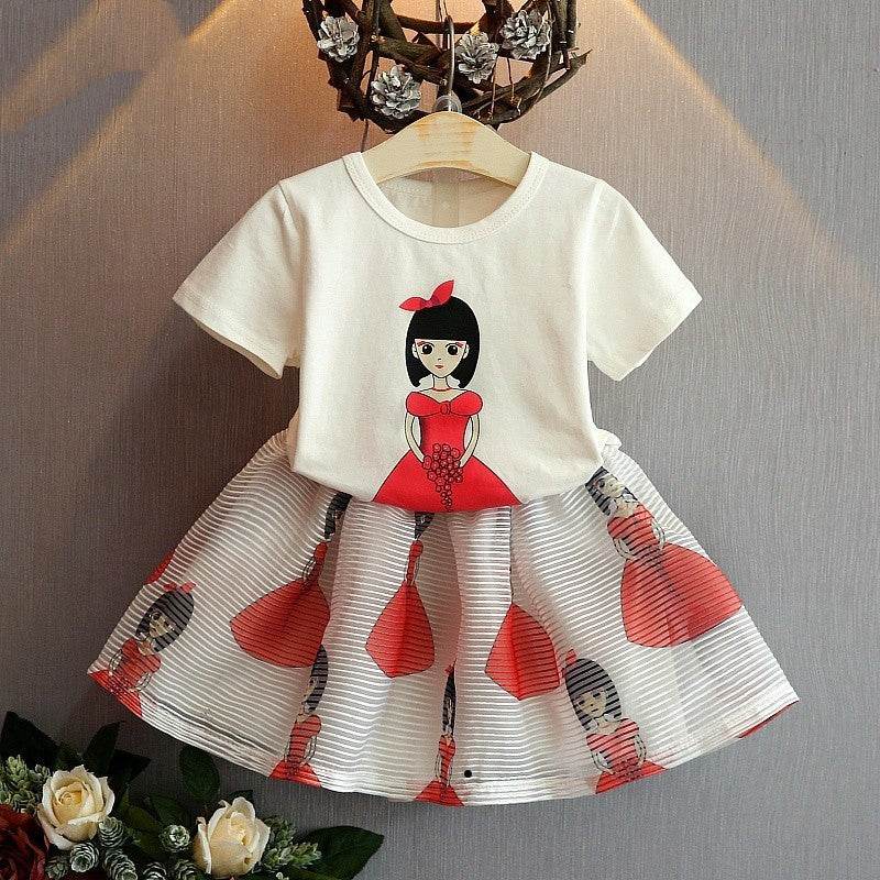 Kids Baby Girls Clothing Sets Summer T-Shirts skirt Clothes - Mubimart