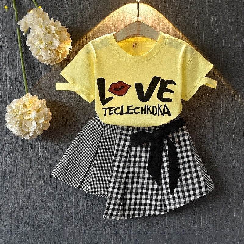 Kids Baby Girls Clothing Sets Summer T-Shirts skirt Clothes - Mubimart