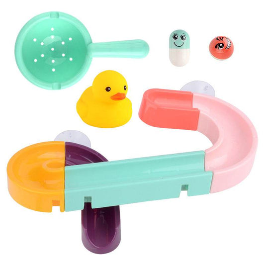 Kids Bath Toys Wall Suction Cup Marble Race Run Track Bathroom Bathtub Baby Play Water Games Toy Kit for Children - Mubimart
