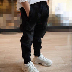 Kids Black Jeans Single Pants Spring And Autumn Boys Pants - Mubimart -  