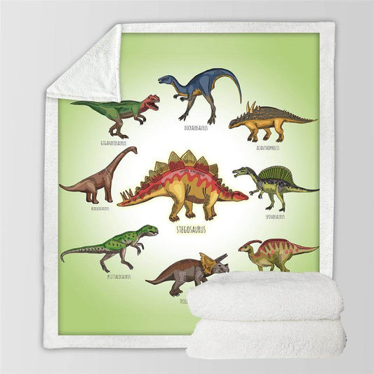 Kids Children Dinosaur Fluffy Soft Cotton Blanket Jurassic Cartoon Boys Girl Throw Blankets For Beds Home Textile Bedding Outlet - Mubimart