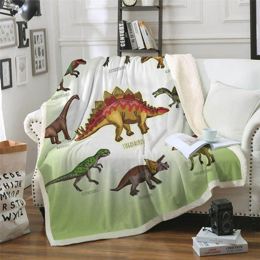 Kids Children Dinosaur Fluffy Soft Cotton Blanket Jurassic Cartoon Boys Girl Throw Blankets For Beds Home Textile Bedding Outlet - Mubimart