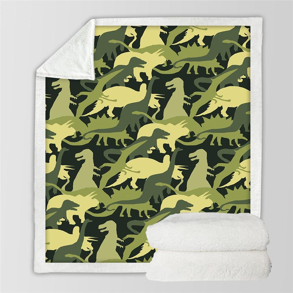 Kids Children Dinosaur Fluffy Soft Cotton Blanket Jurassic Cartoon Boys Girl Throw Blankets For Beds Home Textile Bedding Outlet - Mubimart -  