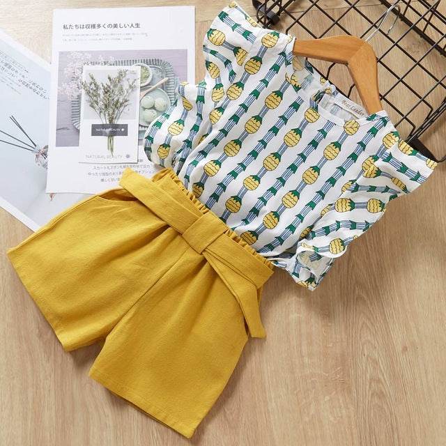Kids Girls Clothes For Baby Girl Kids T-Shirt Shorts Suit - Mubimart