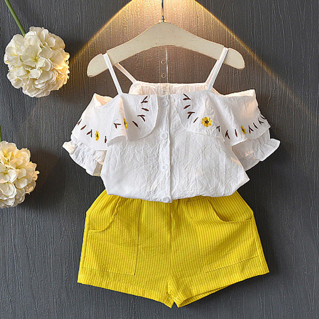 Kids Girls Clothes For Baby Girl Kids T-Shirt Shorts Suit - Mubimart -  