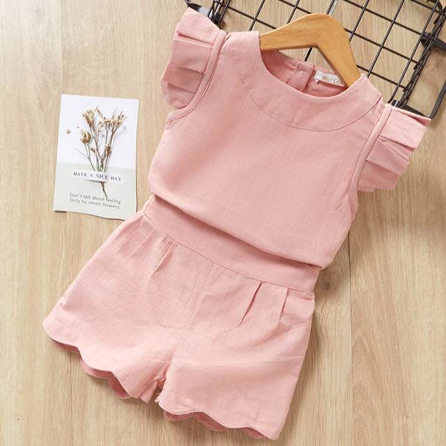 Kids Girls Clothes For Baby Girl Kids T-Shirt Shorts Suit - Mubimart