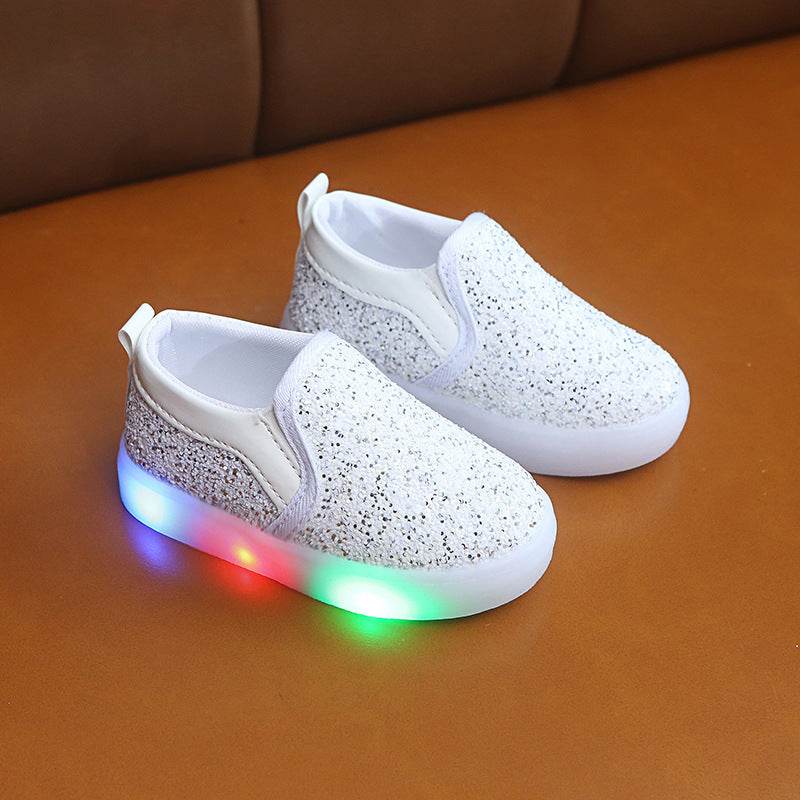 Kids Led Sneakers Lighted Baby Toddler Sneakers Sequin Girl Light Shoes - Mubimart
