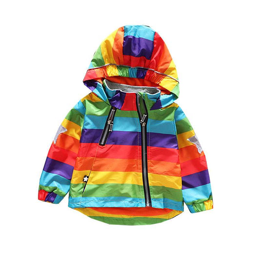Kids Rainbow Hooded Coat - Mubimart