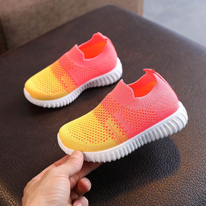 Kids Shoes Multicolor Knitted Toddler Baby Sneakers Casual - Mubimart