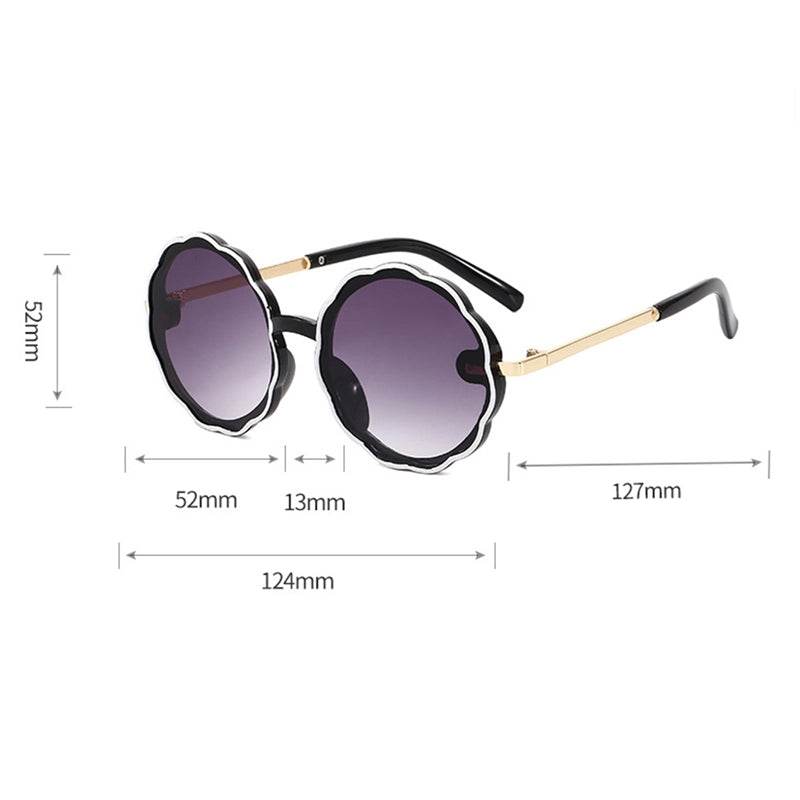 Kids Wave Frame Vintage Round Frame Sunglasses - Mubimart