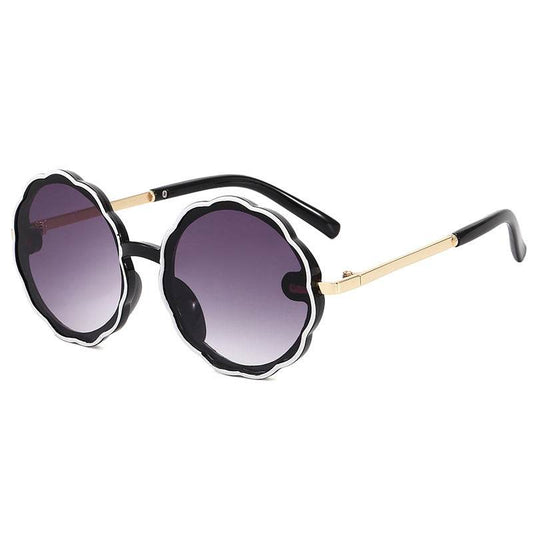 Kids Wave Frame Vintage Round Frame Sunglasses - Mubimart
