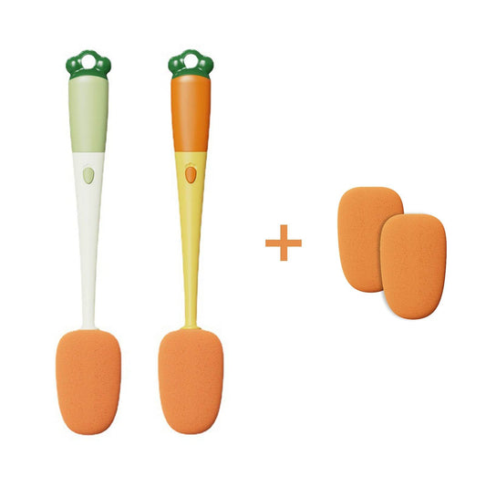 Kitchen 3 In 1 Multifunctional Cleaning Cup Washer Brush Long Handle Carrot Water Bottle Cleaning Brush - Mubimart