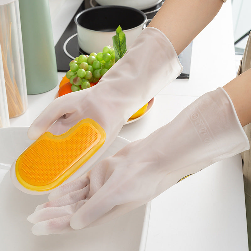 Kitchen Cleaning Dishwashing Silicone Gloves - Mubimart - Cleaning Gloves 