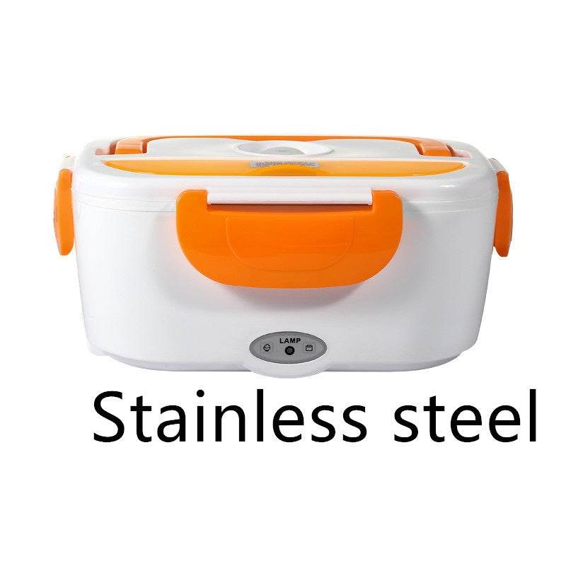 Kitchen Electric Heated Lunch Box Stainless Steel School Car Picnic Food Heating Heater Food Warmer Container - Mubimart