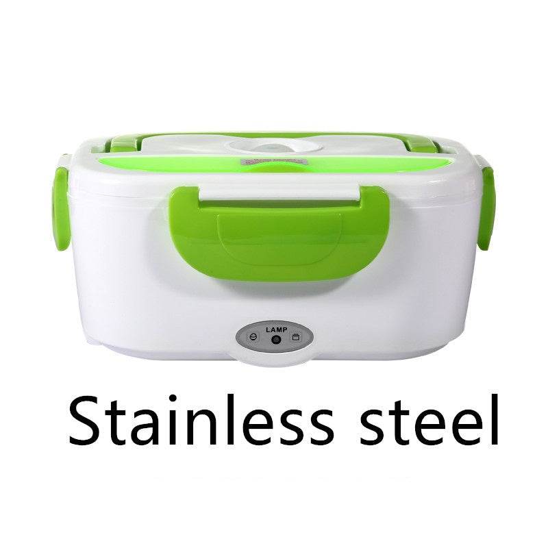 Kitchen Electric Heated Lunch Box Stainless Steel School Car Picnic Food Heating Heater Food Warmer Container - Mubimart