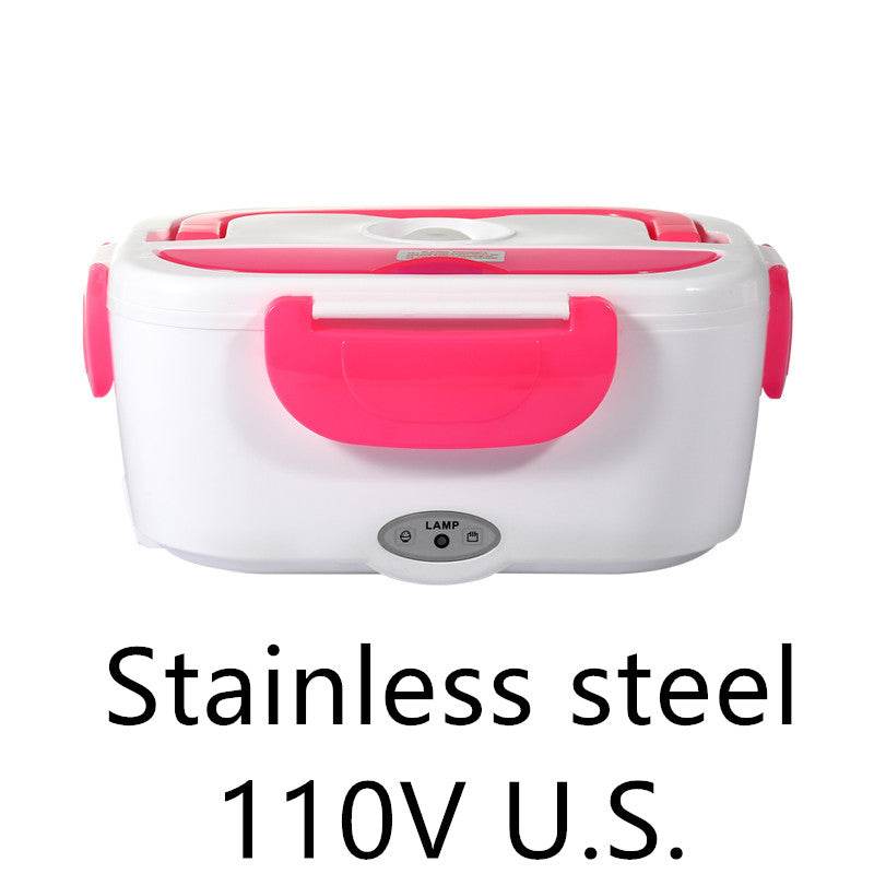 Kitchen Electric Heated Lunch Box Stainless Steel School Car Picnic Food Heating Heater Food Warmer Container - Mubimart