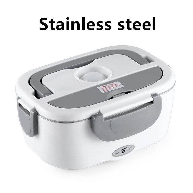 Kitchen Electric Heated Lunch Box Stainless Steel School Car Picnic Food Heating Heater Food Warmer Container - Mubimart