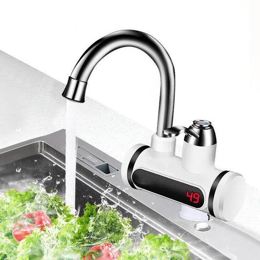 Kitchen Electric Water Tap Water Heater Temperature Display Cold Heating Faucet Hot Water Faucet Heater - Mubimart