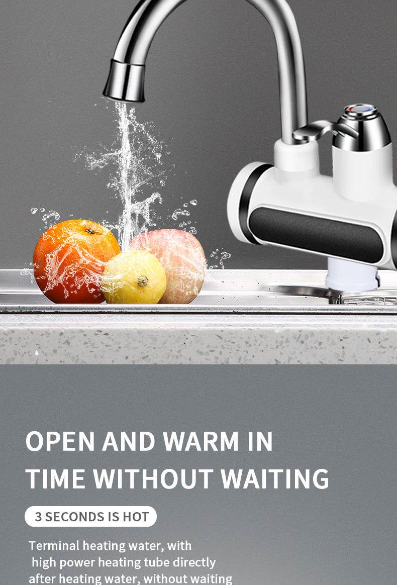 Kitchen Electric Water Tap Water Heater Temperature Display Cold Heating Faucet Hot Water Faucet Heater - Mubimart