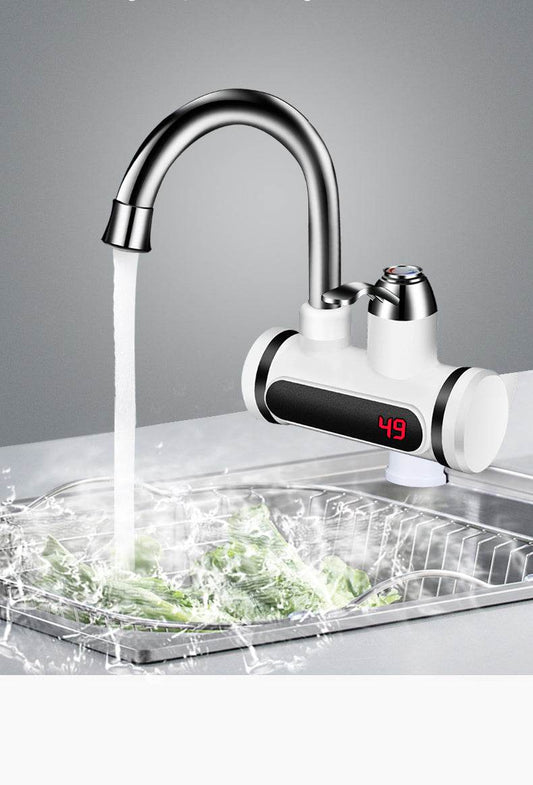 Kitchen Electric Water Tap Water Heater Temperature Display Cold Heating Faucet Hot Water Faucet Heater - Mubimart
