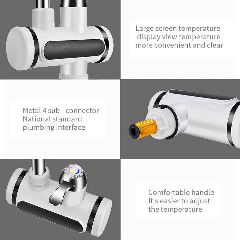 Kitchen Electric Water Tap Water Heater Temperature Display Cold Heating Faucet Hot Water Faucet Heater - Mubimart
