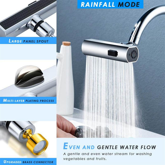 Kitchen Faucet Waterfall Outlet Splash Proof Universal Rotating Bubbler Multifunctional Water Nozzle Extension Kitchen Gadgets - Mubimart