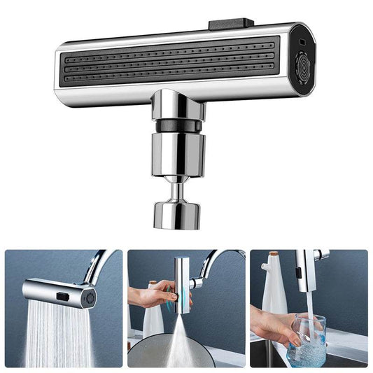Kitchen Faucet Waterfall Outlet Splash Proof Universal Rotating Bubbler Multifunctional Water Nozzle Extension Kitchen Gadgets - Mubimart