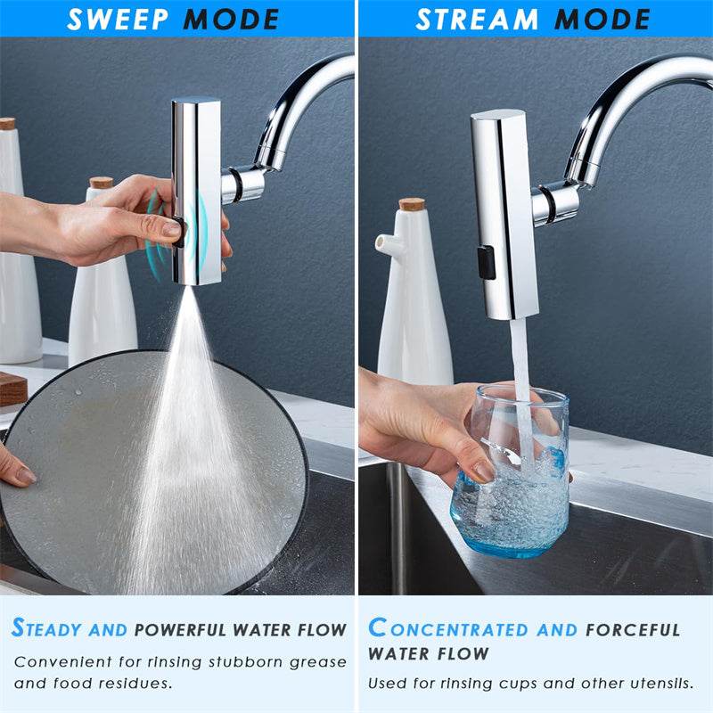 Kitchen Faucet Waterfall Outlet Splash Proof Universal Rotating Bubbler Multifunctional Water Nozzle Extension Kitchen Gadgets - Mubimart