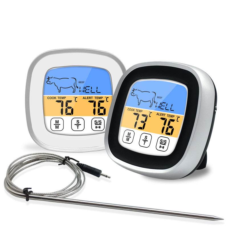 Kitchen Food Digital Display Touch Thermometer Outdoor Barbecue Thermometer - Mubimart