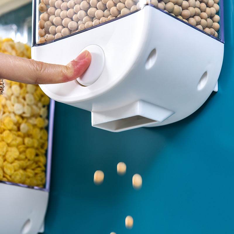 Kitchen Food Storage Easy Press Container Cereal Dispenser Wall Mounted Food Storage Box - Mubimart