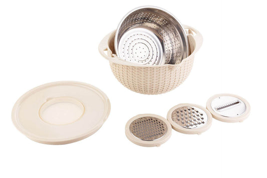 Kitchen Fruit Tray Removable Double Layer Fruit And Vegetable Basin Draining Basket Creative Household Rotating Washing Basket - Mubimart