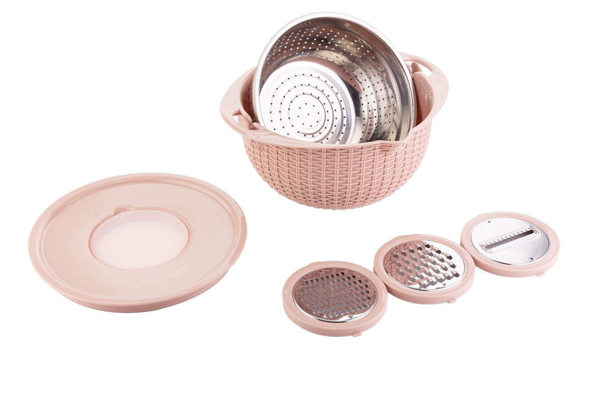 Kitchen Fruit Tray Removable Double Layer Fruit And Vegetable Basin Draining Basket Creative Household Rotating Washing Basket - Mubimart