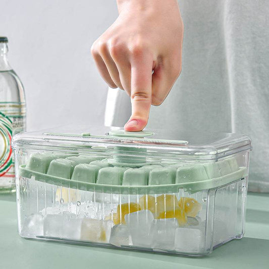 Kitchen Ice Cube Tray Press Type Ice Ball Maker Fast Press Silicone Food Grade Ice Mould Bucket For Whiskey Iced Coffee - Mubimart