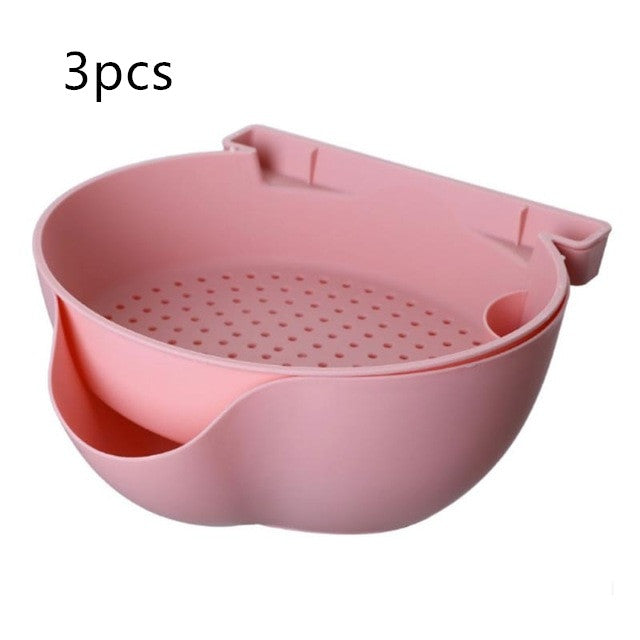 Kitchen Organizer Drain Basket Double Layer Plastic - Mubimart -  