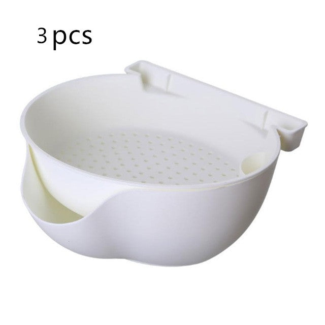 Kitchen Organizer Drain Basket Double Layer Plastic - Mubimart -  