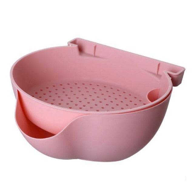 Kitchen Organizer Drain Basket Double Layer Plastic - Mubimart