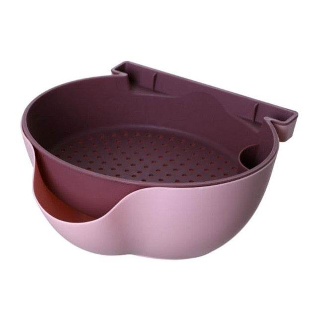 Kitchen Organizer Drain Basket Double Layer Plastic - Mubimart