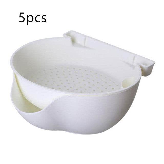 Kitchen Organizer Drain Basket Double Layer Plastic - Mubimart
