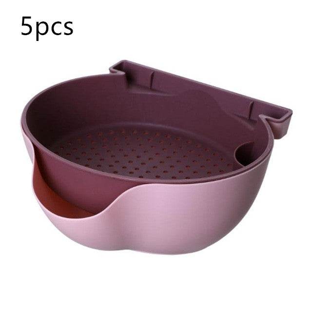 Kitchen Organizer Drain Basket Double Layer Plastic - Mubimart