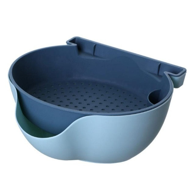 Kitchen Organizer Drain Basket Double Layer Plastic - Mubimart -  