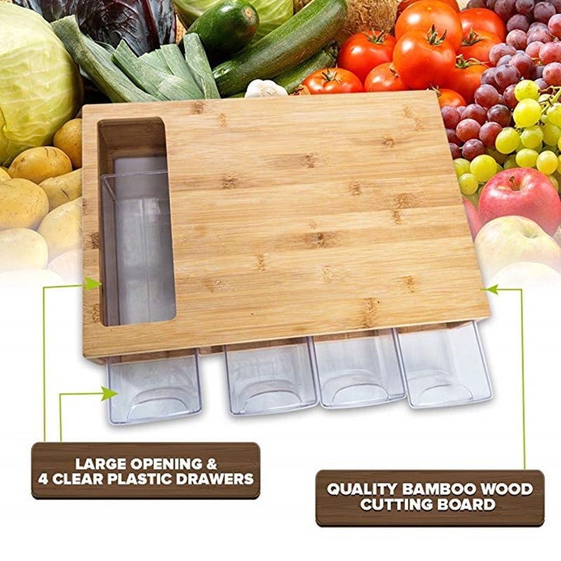 Kitchen Rectangular Large Drawer Type Cutting Board - Mubimart -  