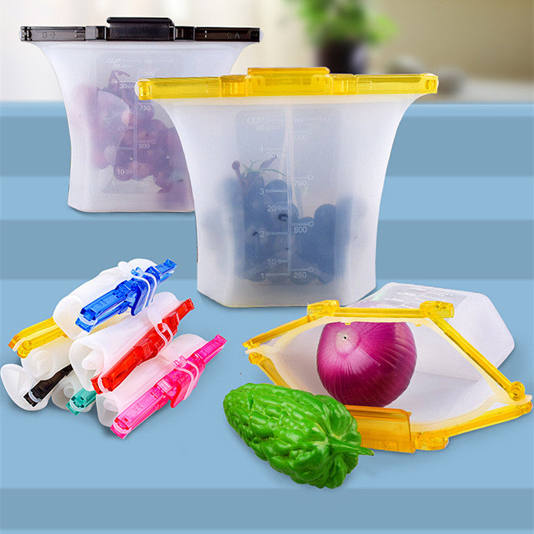 Kitchen Refrigerator Silicone Food Storage Bag - Mubimart - Food Storage Bag 