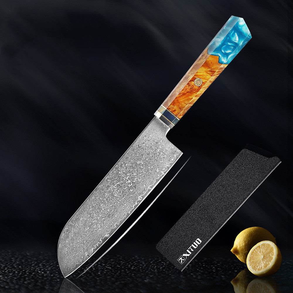 Kitchen Set Knife Damascus Steel Kitchen Knife Kitchen Knife Chef Knife Santoku Knife Japanese Knife Kitchen Tool - Mubimart