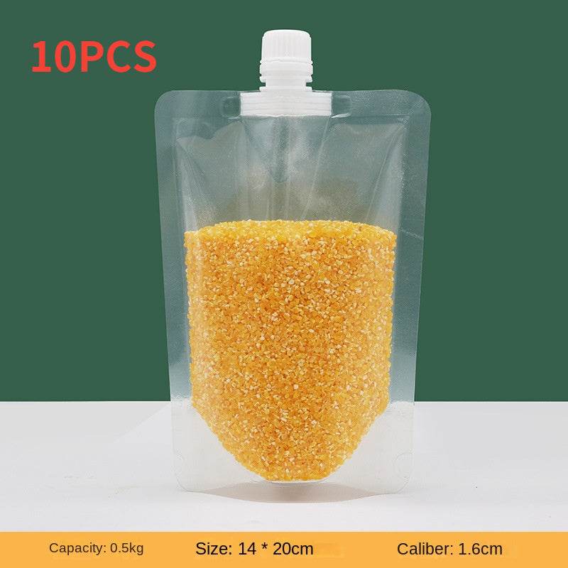 Kitchen Storage Bag Grain Moisture-proof Sealed Bag Insect-proof Transparent Portable Food-grade Transparent Storage Bag - Mubimart