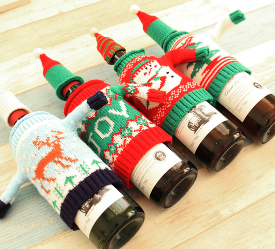 Knitted Christmas Bottle Set - Mubimart - Christmas Decoration Supplies 