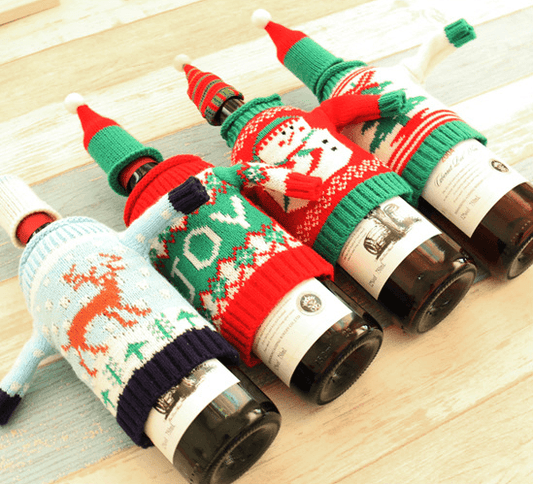 Knitted Christmas Bottle Set - Mubimart
